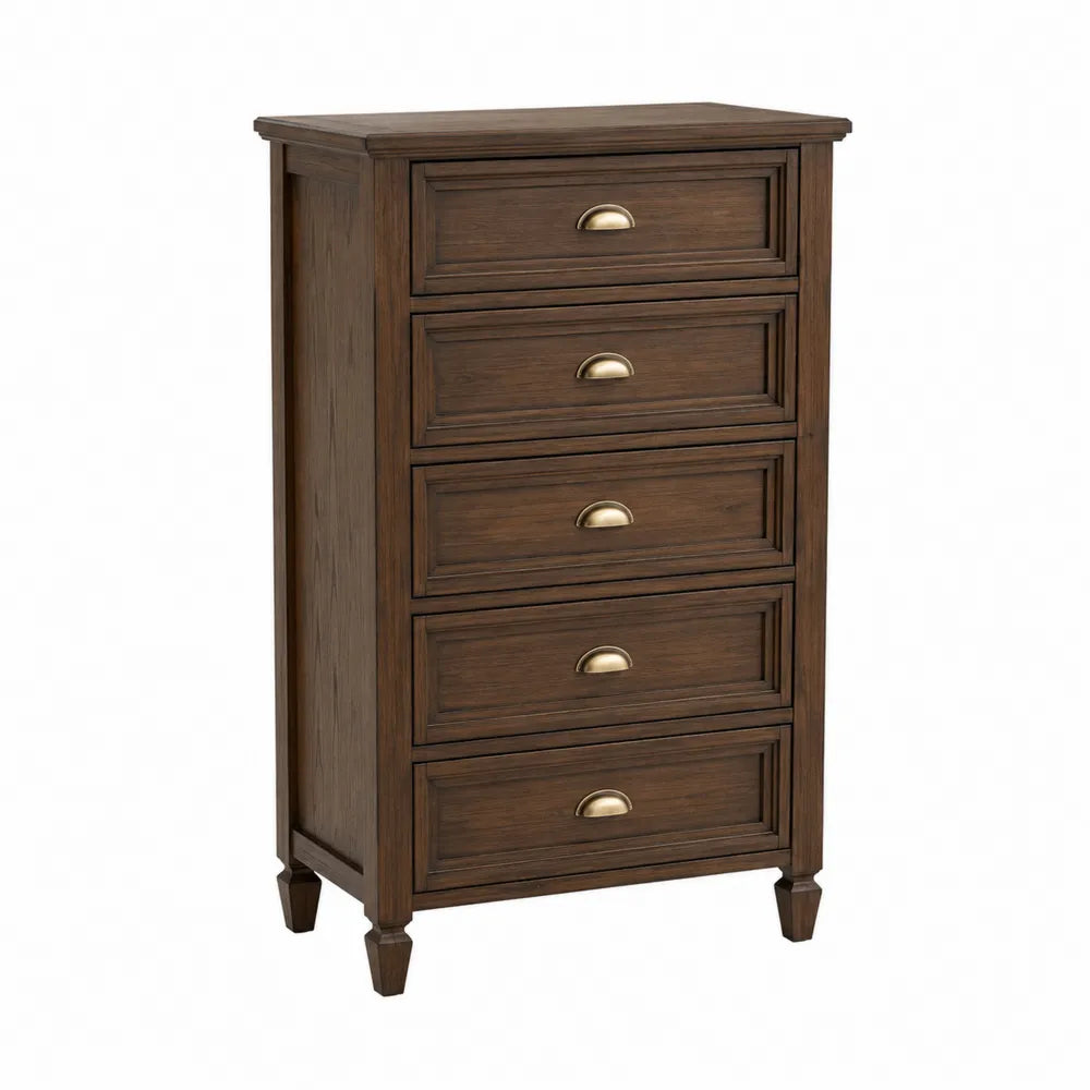 Cajonera de Madera de 5 Cajones Marrón 84x46x120 cm