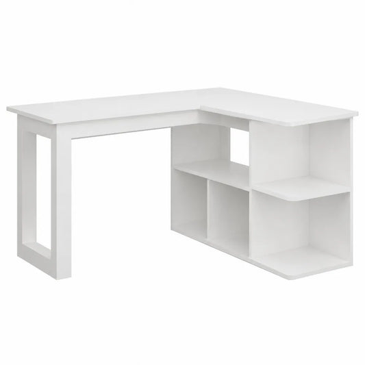 Mesa de esquina blanca de MDF con estantes 140 cm x 120 cm