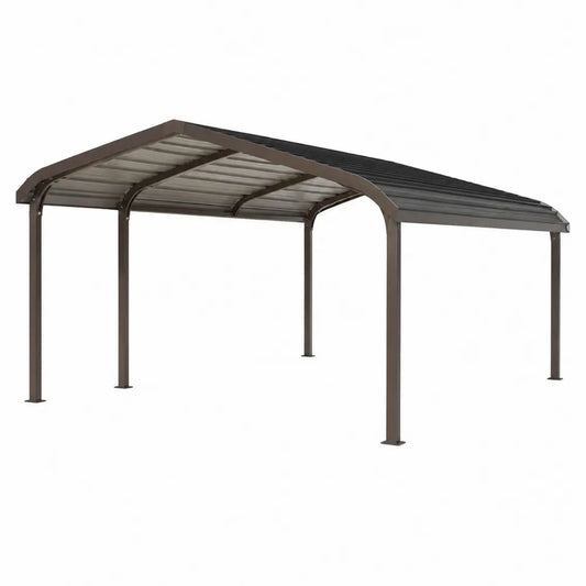 Cobertizo de acero y policarbonato marrón 300x600x250 cm