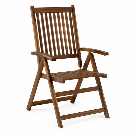 Silla plegable de madera de acacia