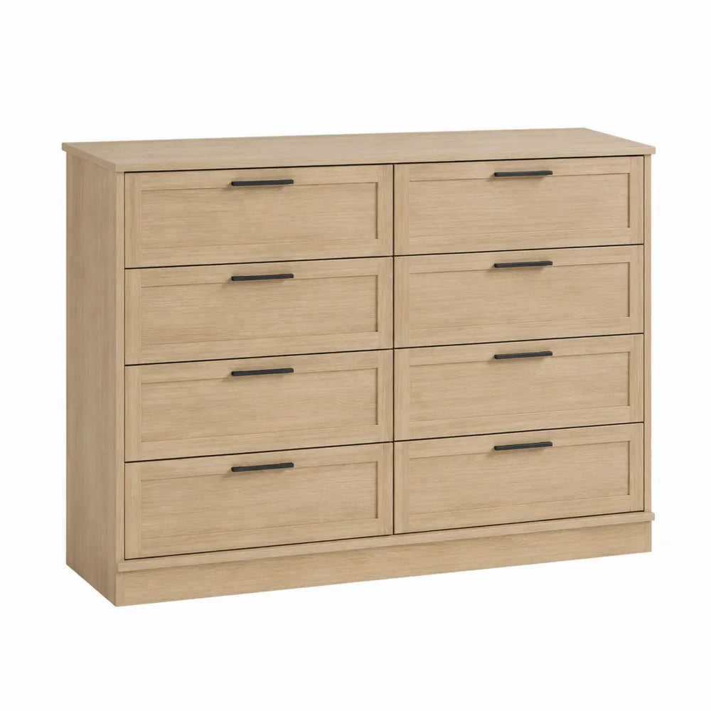Cómoda de Madera con 8 Cajones de Roble Natural